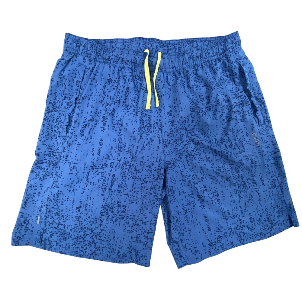 Skora Mens M Shorts Blue Qwick-Dry Patterned Athletic Running Gym Workout